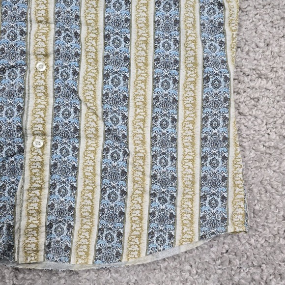 Hurley Shirt Mens Medium Blue Brown Button Hawaiian Surfer Y2K‎ Skater Western - Picture 3 of 9